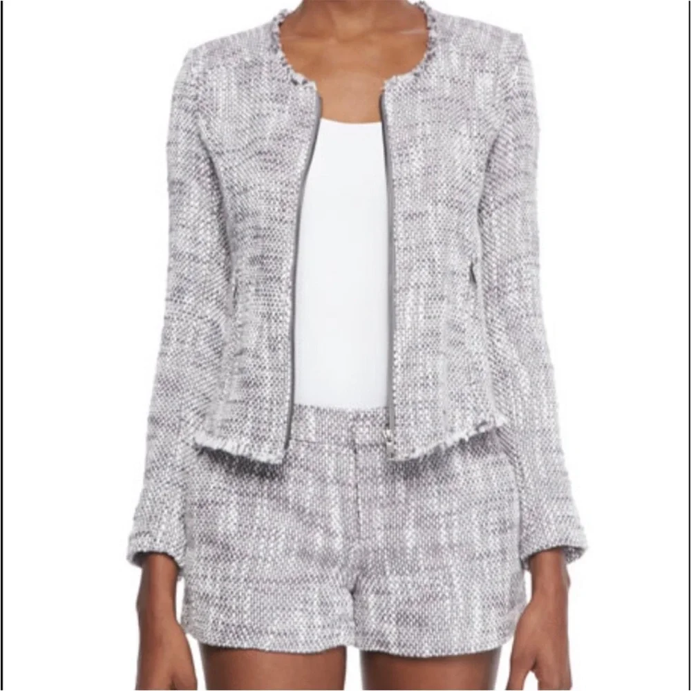 Joie Collis Fringe-Trim Tweed Jacket - Picture 1 of 7